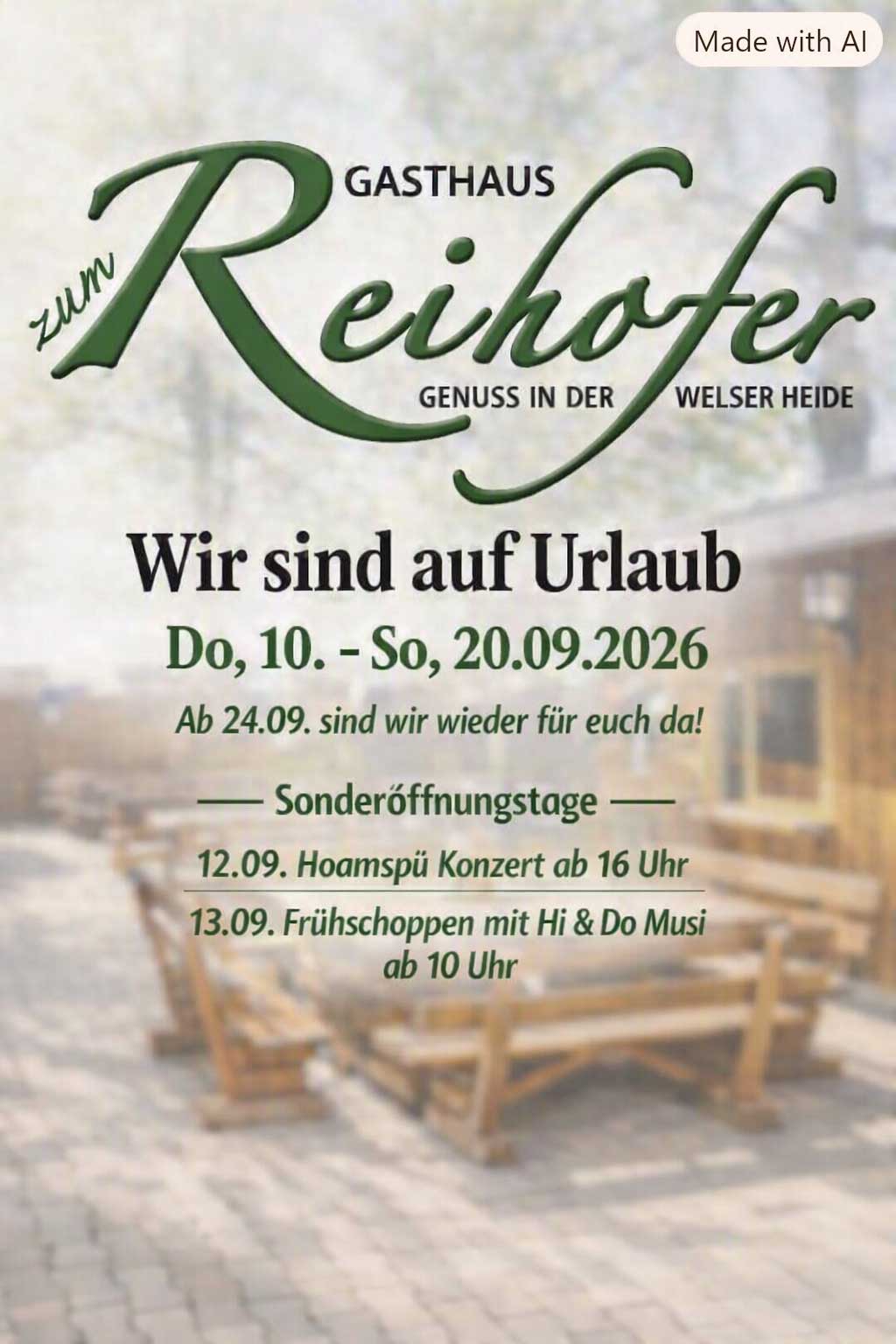 Wochenmenü mit Preise